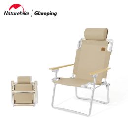 Furnishings Naturehike 2022 New Outdoor Adjustable Neck Bolster Chair Portable Aluminium Alloy Folding Lounge Chair Ty11