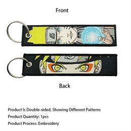 Anime Goku Embroidered Keys Jet Tag Keychains for Women Keyring Japanese Car Keys Jewellery Accessories Gifts for Fans