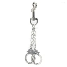 Keychains Creative Officer Handcuff Keychain Charms Wallet Belt Chain Keyring Handbag Key Chaveiro