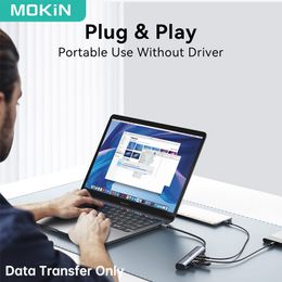 Mokin USB C Hub 10Gbps USB C Splitter 4 Port USB Hub 3.1 Multiport Adapter för MacBook Pro/Air iPad Surface Pro Dell HP Lenovo