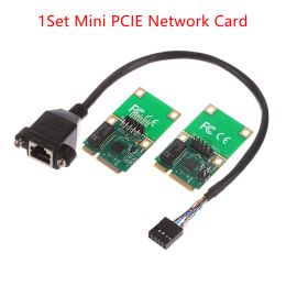 1Set Mini PCI-E Network Card 1000Mbps Gigabit Ethernet RJ45 LAN Network Adapter Built-in Wired LAN