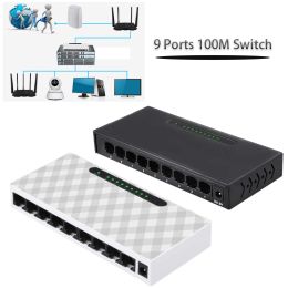 Curtains Plug and Play Internet Splitter Rj45 Hub Ethernet Smart Desktop Switcher 10/100mbps 9 Ports Game Network Switch Fast Ethernet