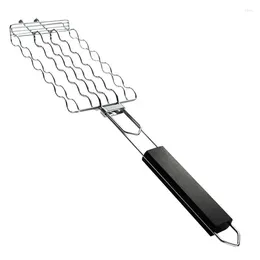 Tools Outdoor Camping Stainless Steel Dog Vegetable Barbecue Rack Picnic Non Stick Metal Ham Sausage Grilling