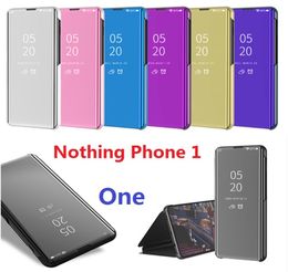 Plating Flip Book Cases For Nothing Phone 1 Phone One Case Magnetic Mirror Wallet Stand Smart Cover2575953