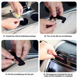 Car Air Vent Solid Perfume with Refill Sticks Car Air Freshener Smell in the Car Styling Air Vent Perfume Parfum Flavouring