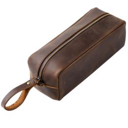 Bags Large Capacity Leather Pencilcase Zipper Stationery Holder Organizer Big Handmade Real Cowhide Pencil Pouch Case School Bags