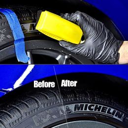 Car Wheel Polishing Waxing Sponge Brush ABS Plastics Washing Cleaning Tire Contour Dressing Brush with Cover Detail Accessories