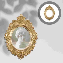 Frames 2 Pcs Resin Decoration Mini Po Background Props Display Picture Vintage For DIY Crafts Making Gold