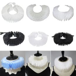 Necklaces Victorian Elizabethan Ruffled Neck Collar Silky Satin Clown Cosplay Choker Necklace Wrap Scarf Halloween Party Stage