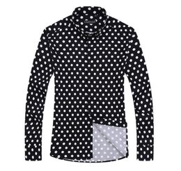 Polka Dot Men Casual Business Dress Shirt Brand Long Sleeve Males Slim Fit Stylish Social Formal Shirt Mens Cotton Clothing6074301