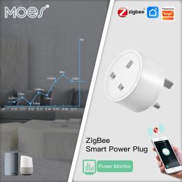 Control MOES ZigBee Tuya Socket Power Plug 16A Smart APP Wireless Socket Outlet Functional Energy Monitor Timer Alexa Google UK