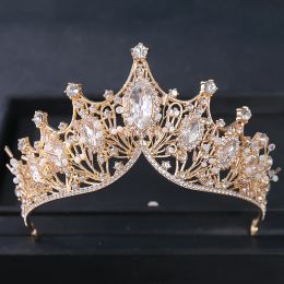 Gold Color Luxury Crystal Wedding Tiaras And Crowns Party Rhinestone Prom Bridal Diadem Crown Tiara For Women Bride Hair Jewelry