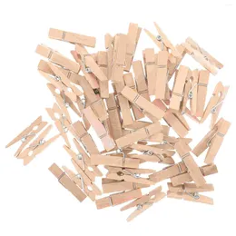 Frames 100pcs Wooden Clips Small Clothes Push For Indoor Or Outdoor Clothesline