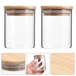 Storage Bottles Glass Jar Kitchen Food Jars Seal Canister Tea Sealed Canisters Bamboo Lids