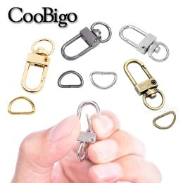 5set Metal Snap Lobster Clasp Hooks D Ring Buckle Keychain Handbag Strap Hardware Leather Bag Dog Collar DIY Craft Accessories