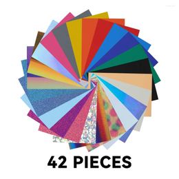 Window Stickers HOHOFILM Heat Transfer Bundle 42 Pack 12" X 8" Iron On PU/Holographic/Chameleon/Color Changing For T Shirts