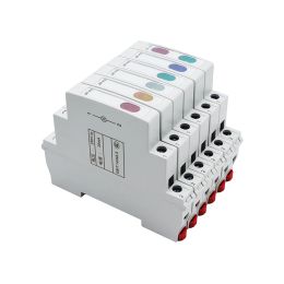 LED 1PC Din Rail Mount Pilot Lamp Modular 220V 24V VAC/DC Signal Light Indicating Red Green Blue