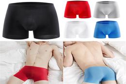 Men039s Breathable Comfy Ice silk Boxer Briefs Shorts Bulge Underpants Underwear Bulge Seamless Ice Silk9622884