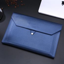 Folder A4 Leather File Bag Largecapacity Thickened Business Pu Data File Bag Storage Zipper Tablet Bag Document Bag Office Supplies