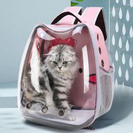 Cat Carriers Travel Handbag Cats Backpack Cute Outdoor Large Space Carry Bag Shoulder Portable Transparent Mochila Gato Pet Supplies