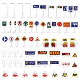 56 PCs Barricade Toys Kids Road Segnali di gioco Ornament Street Playset Plastic Child