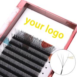 Eyelashes MARIA Logo 4D W Shaped Beam Eyelash Extensions Patch Faux Russian Private Label Wholesale Clusters Easy Fan Volume Lashes Makeup