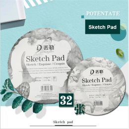 Sketchbooks Portable Round Sketch Paper Pad Aquarelle Colored Pencil Book Painting Paper Hand Painted For Office School Supplies