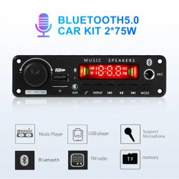 Bluetooth 5.0 MP3 Decoder Board 75W 150W Amplifier Audio Player 12V DIY MP3 Player Car FM Radio Module TF USB Mic Record Call