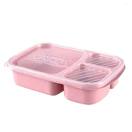 Dinnerware Wheat Straw Bento Box Lunch Containers Portable Eco-friendly Students Storage Container