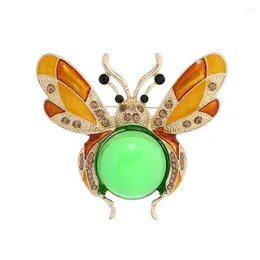 Brooches Muylinda Vintage Insect Brooch Green Jelly Belly Orange Wing Animal Suit Pin For Clothing Gift Friends