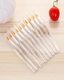 Lip Makeup Brush With Lid Transparent Small Size Lip Brush Yellow Fibre Wool Brush For Professional Lip Beauty F36284396879