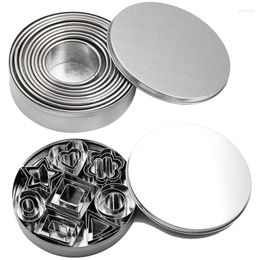 Baking Moulds 36 Pieces Round Cookie Cutters Set Cutter Biscuit Plain Edge Circle Metal Ring Moulds