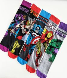 High Quality Mens Dress Socks Street Fashion Cartoon Anime Superhero spider Socks Gifts for Men Cotton Socks Casual sport Street S8184749