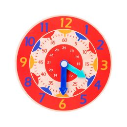 Kids Montessori Wooden Clock Toys Time Learning Teaching Aids Educational Toys For Children Primary School Clever Board Toy