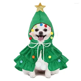 Dog Apparel Christmas Outfit Elf Costume Cat Cloak Puppy Clothes Kitten Cape Xmas Tree Costumes For Small Dogs Cats Pet Santa Gifts