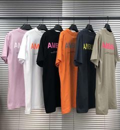 19SS High Quality New round collar Style Reflective Short Sleeve Mens Designer T Shirts Letters Printing T-shirt Street fashion3147479