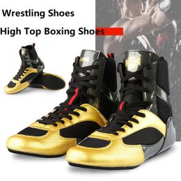 Shoes Men Professional Boxing Wrestling Shoes Rubber Outsole Breathable Combat Sneakers Nonslip Training Fighting Boots Size 3546