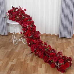 Decorative Flowers Flower Arch Arrangement Artificial Row For Wedding Decoration Background Wall Decor Long Runner Home Euro St