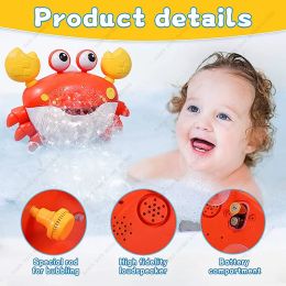 Bubble Crab Bath Toys Automatic Maker Baby for Toddlers tub with Music Machine Kids