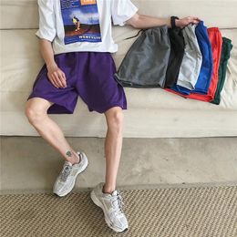 Men's Shorts Summer Men Cotton Casual Loose High Street Straight Streetwear Hip Hop Short Homme Knee Length Workout Sweatshorts A194