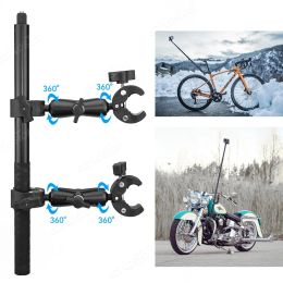 Motorcycle Bike Invisible Selfie Stick Monopod Handlebar Mount Bracket for GoPro Max Hero 12 11 Insta360 One X2 X3 Accessories