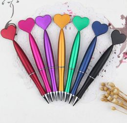 60pcs Kawaii Ballpoint Pen Metallic Texture Plastic Heart Rollerball Pens for School Office Supplies Stationery Fun Office Stuff14402003