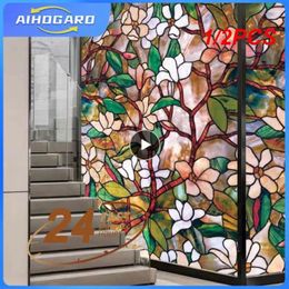 Window Stickers 1/2PCS YaJing Privacy Film Stained Glass Static Self Adhesive Frosted Decor GlassSticker Heat Control Decal