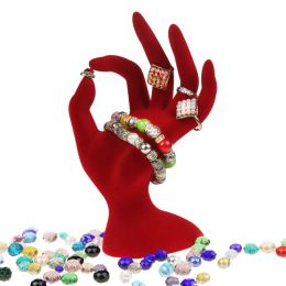 Velvet OK Shaped Hand Jewelry Stand Bracelet Bangle Display Stand Ring Hanging Holder Jewelry Display Rack Hand Print Shelf