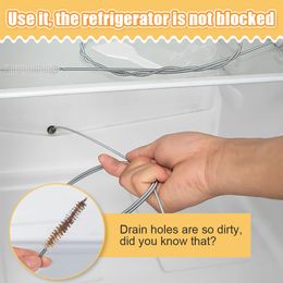 5Pcs Refrigerator Drain Clean Wash Syringe Hose 1.5 meter Spiral Cleaning Brush Hose Cleaner Refrigerator Pipe Pump Tube Washing