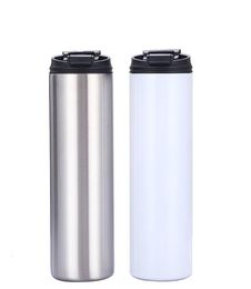 Sublimation 15oz Straight Water Bottles With Straw Lids Sports Mugs Sippy Cup Stainless Steel Heat Transfer Tumblers DIY FY52031319665