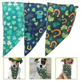 Dog Apparel 3 Pcs Pet Triangle Cloth Scarf Accessories Bandana For Dogs St Patricks Day Costume