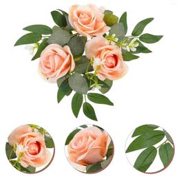 Decorative Flowers Simulated Flower Holder Rings For Pillars Ornament Wreath Centerpieces Tables Garland Christmas