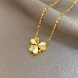 S 925 sterling silver necklace female shellfish mother four leaf clover sweater chain Jewellery cross-border hot selling new advanced sense love pendant