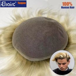 Toupees Toupees T 4/613 Colour French Full Lace Men Toupee Human Hair Systems Unit Men's Breathable Male Capillary Prothesis For Men